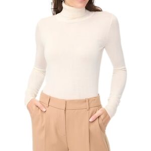 Women's Cream Turtleneck Sweater